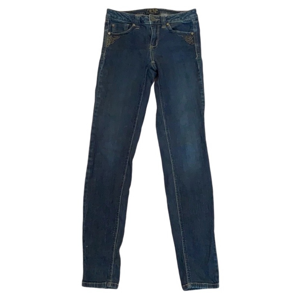 Cache Jeweled Pockets Medium Wash Skinny Jeans Women’s Size 0